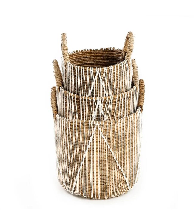 BAZAR BIZAR De recht gestikte macramémand - naturel wit - S