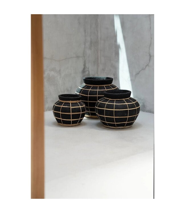 BAZAR BIZAR De Buikvaas - Zwart Naturel - M