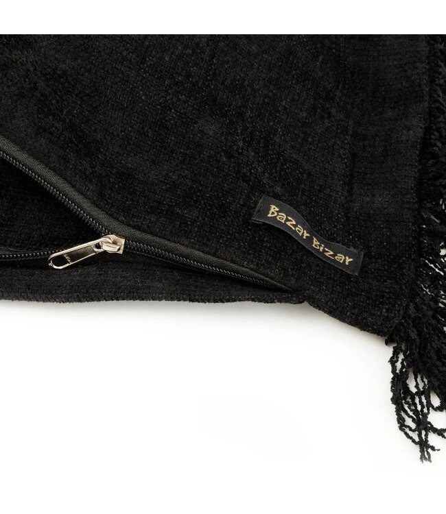 BAZAR BIZAR The Oh My Gee Kussenhoes - Zwart Fluweel - 35x100