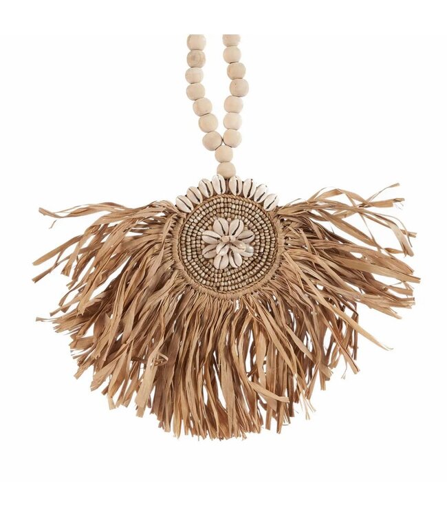 BAZAR BIZAR De Raffia Tajoe Kwastje - Natuurlijk
