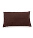 BAZAR BIZAR De leren kussenhoes met zes panelen - Choco - 30x50