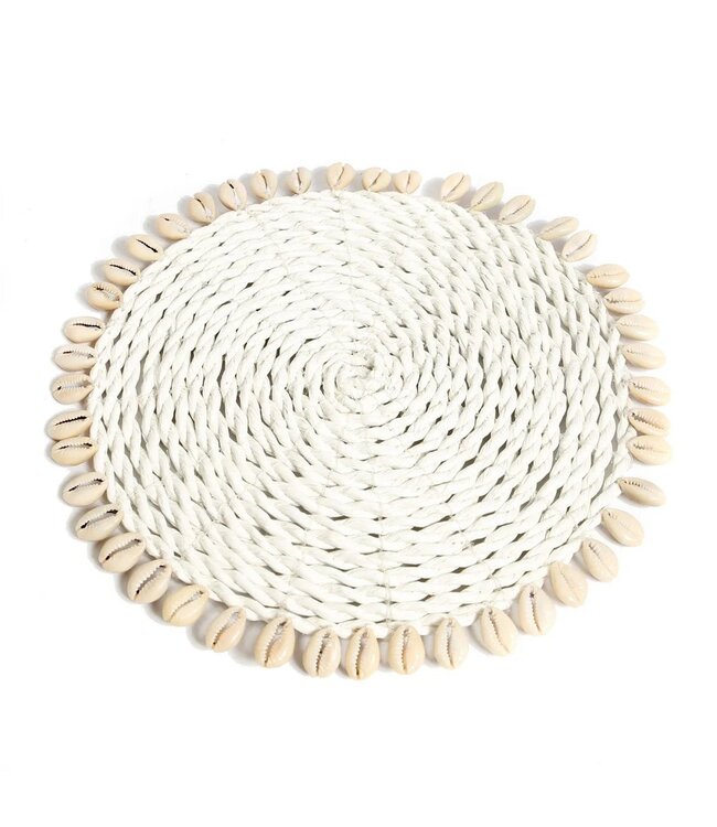 BAZAR BIZAR De Seagrass Shell Pan Coaster - Wit