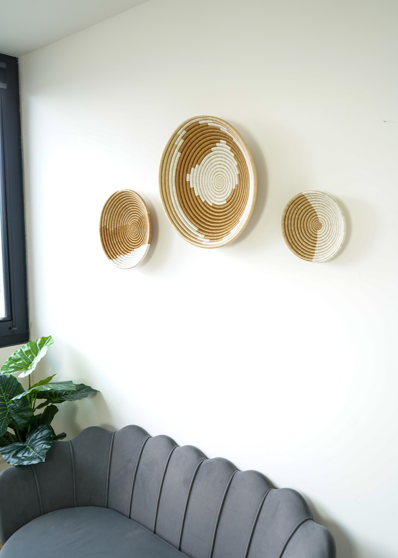 MAISON SUKU Rieten Wanddecoratie Set – Beige