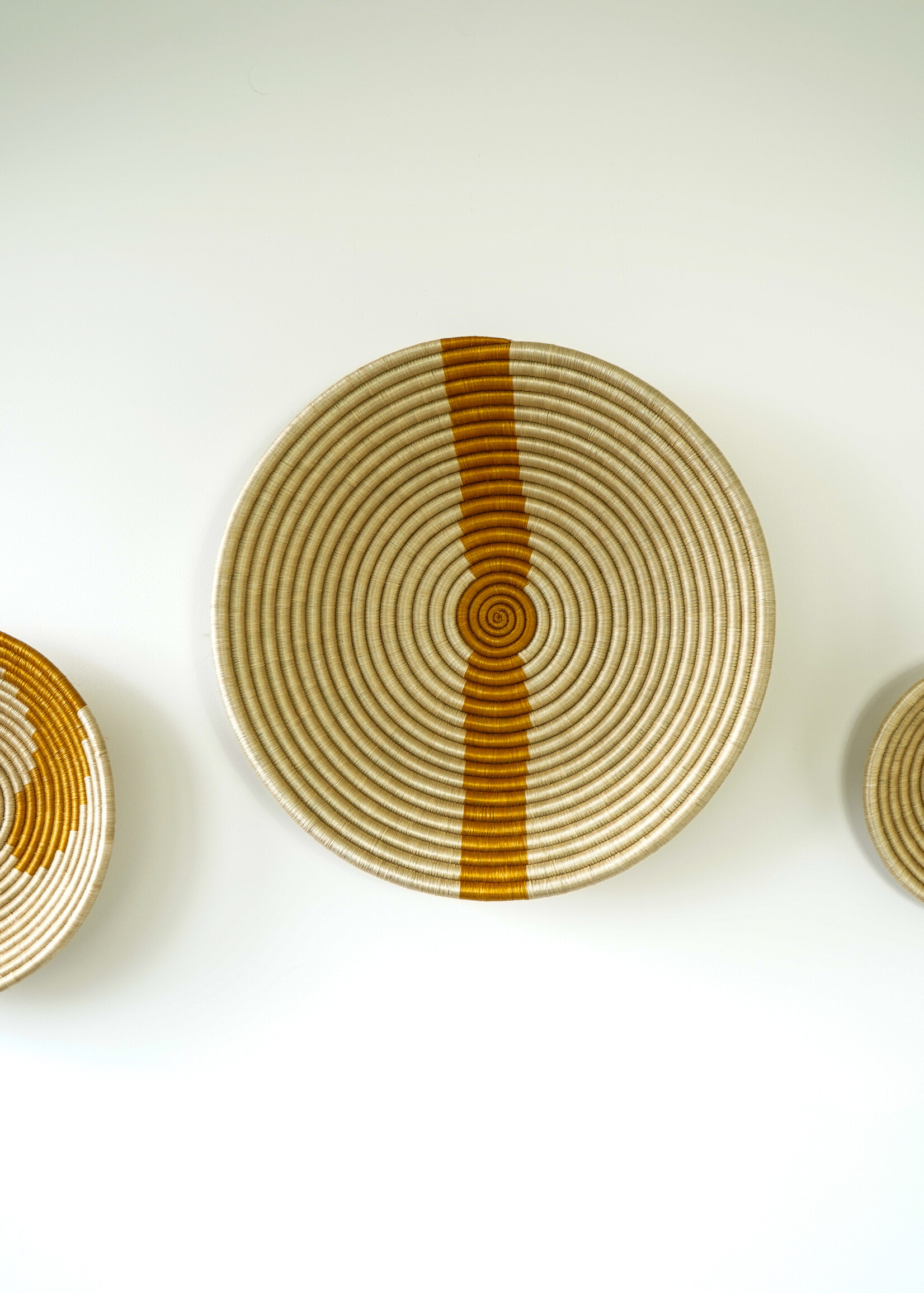 MAISON SUKU Rieten Wanddecoratie Set – Beige  Caramel