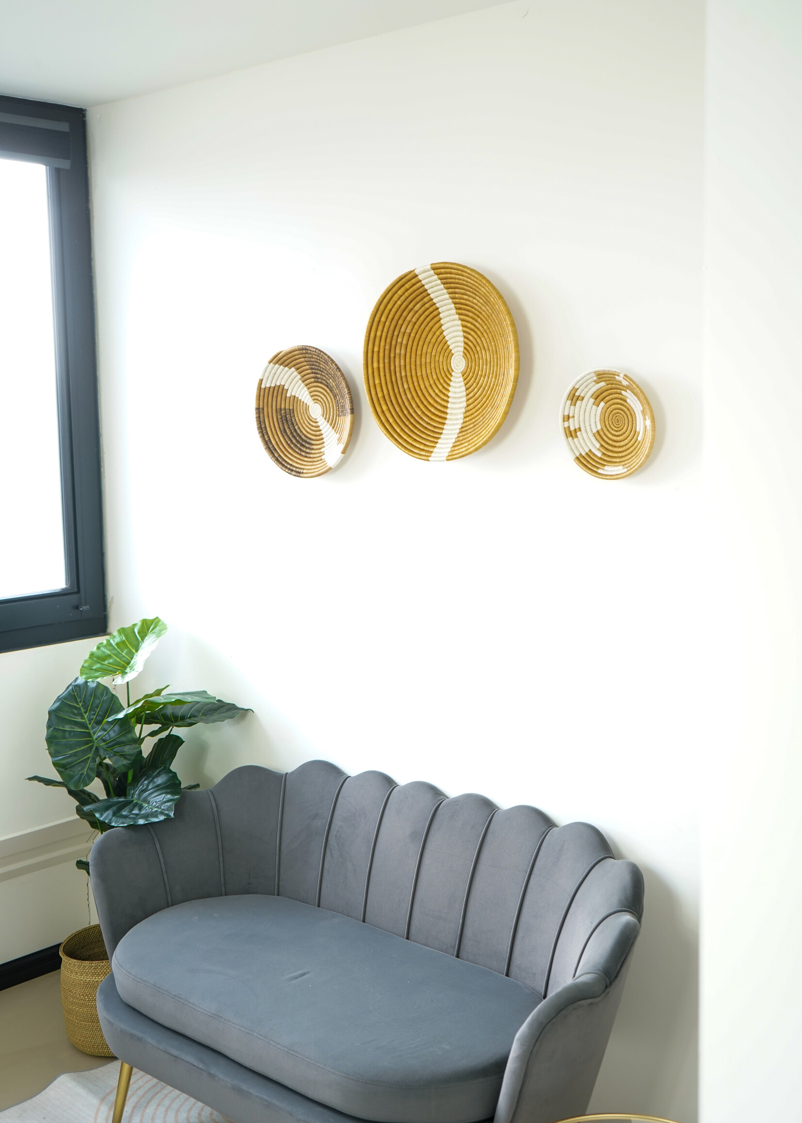 MAISON SUKU Rieten Wanddecoratie Set – Terra Beige