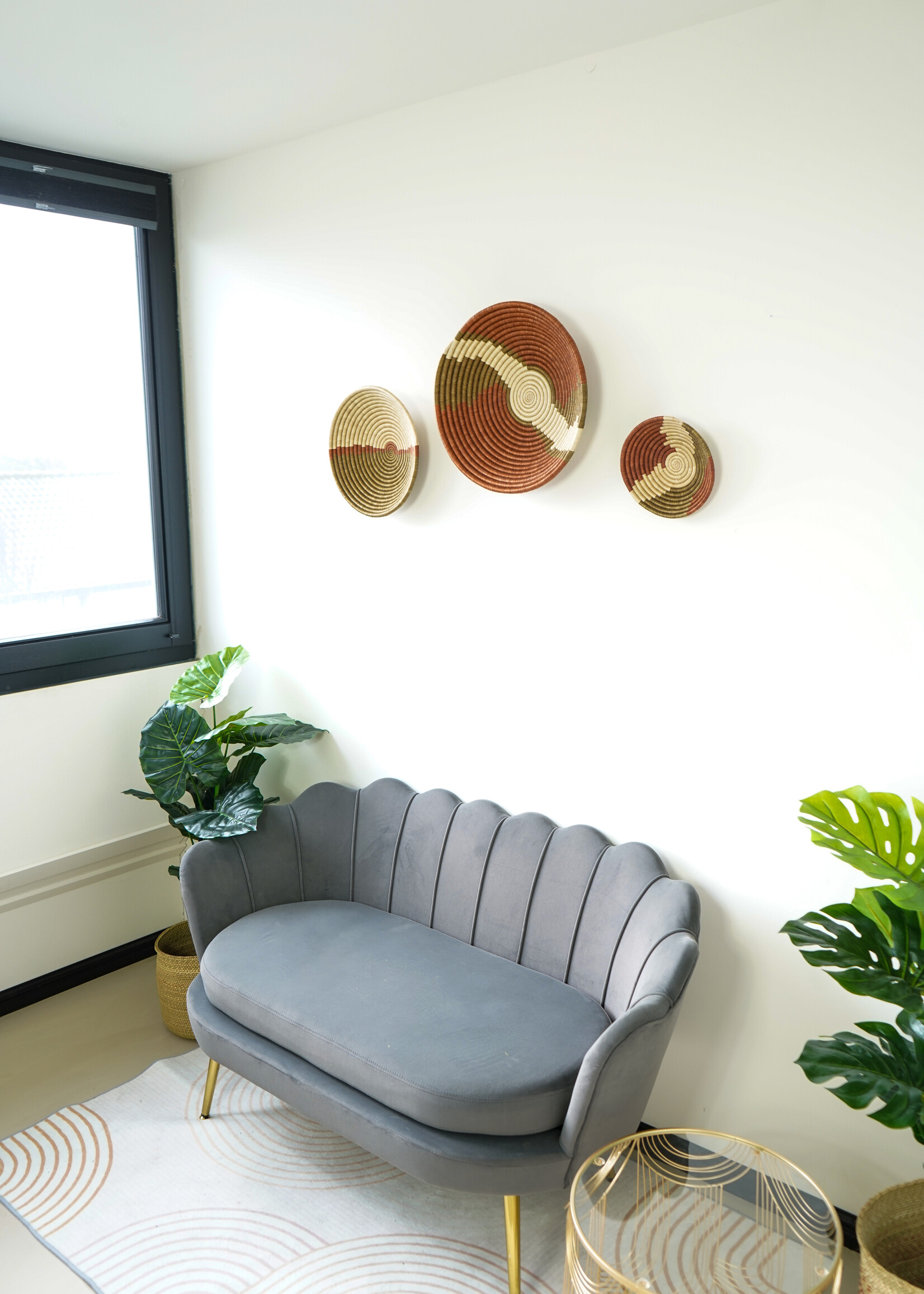 MAISON SUKU Rieten Wanddecoratie Set – Terra