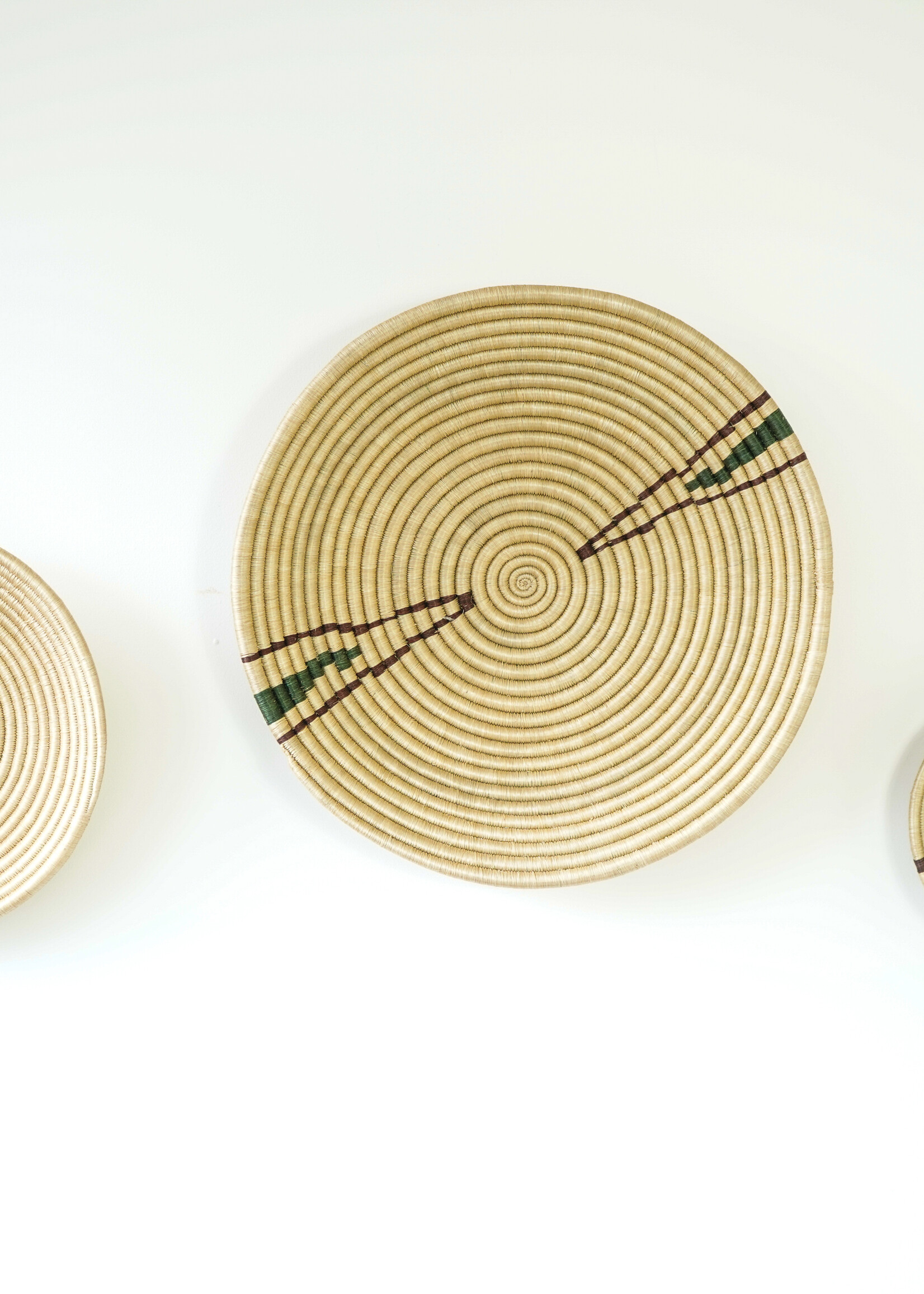 MAISON SUKU Rieten Wanddecoratie Set – Beige - Groen- Paars