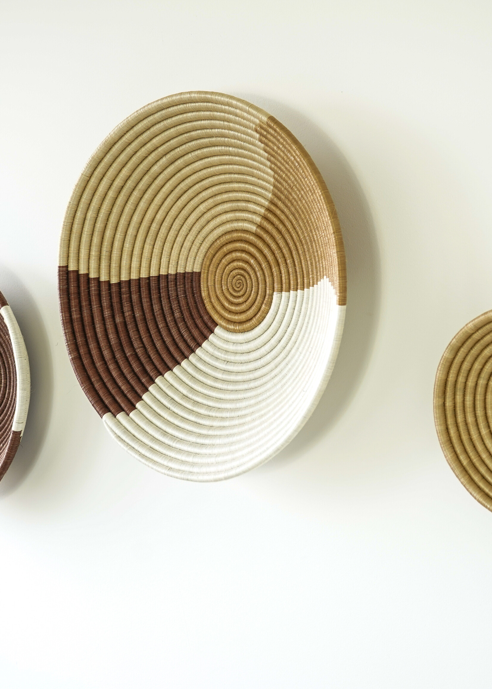 MAISON SUKU Rieten Wanddecoratie Set – Beige en Bruin