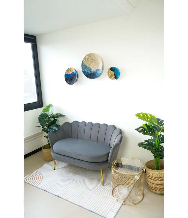 MAISON SUKU Rieten Wanddecoratie Set – Blauw