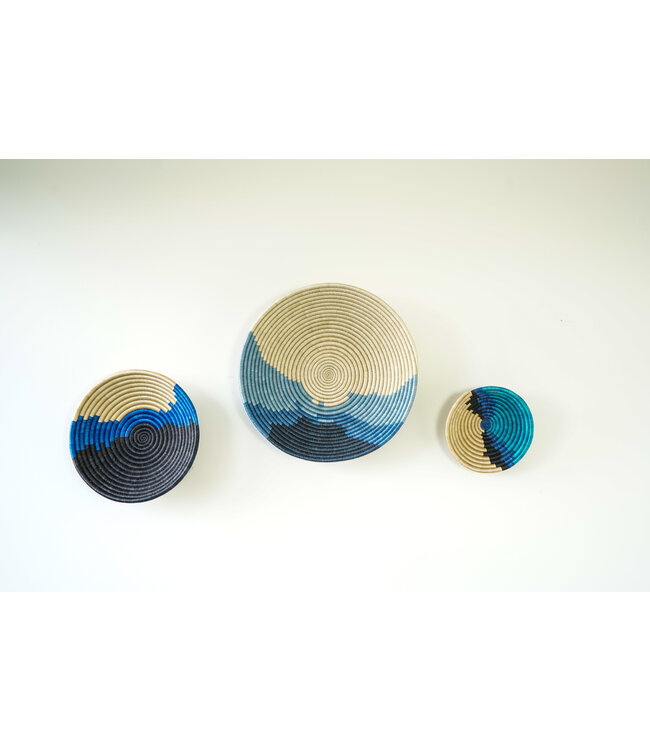 MAISON SUKU Rieten Wanddecoratie Set – Blauw