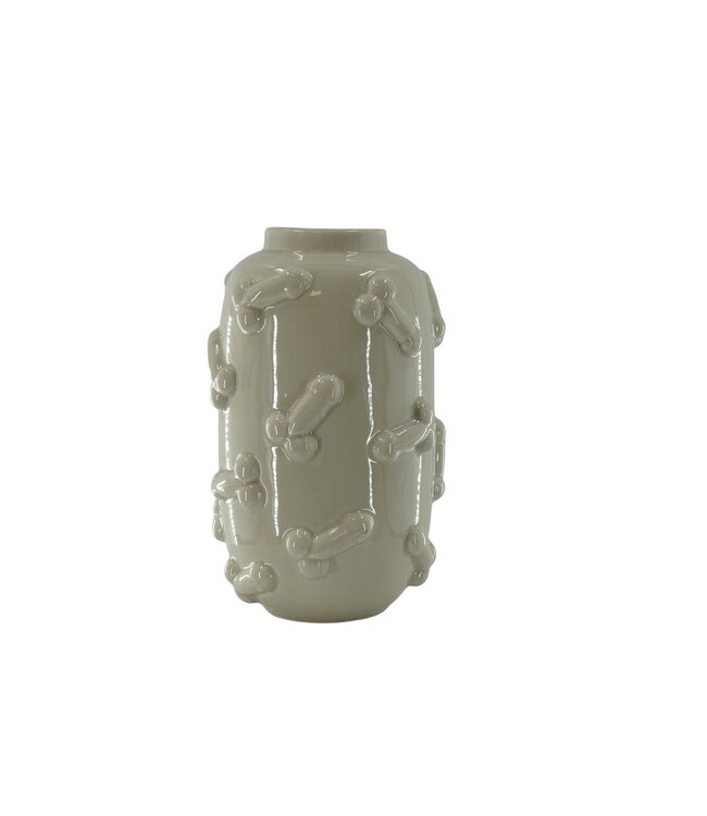 Housevitamin Vaas - Dick - Keramiek - Beige - 17x17x27cm