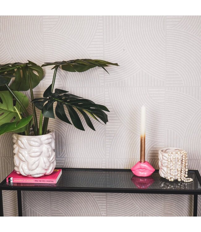 Housevitamin Pot - Kisses - Keramiek - Beige - 17,5x17,5x17,5cm