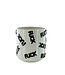 Housevitamin Pot - 'FUCK' - Keramiek - Wit/Zwart - 17,5x17,5x17,5cm