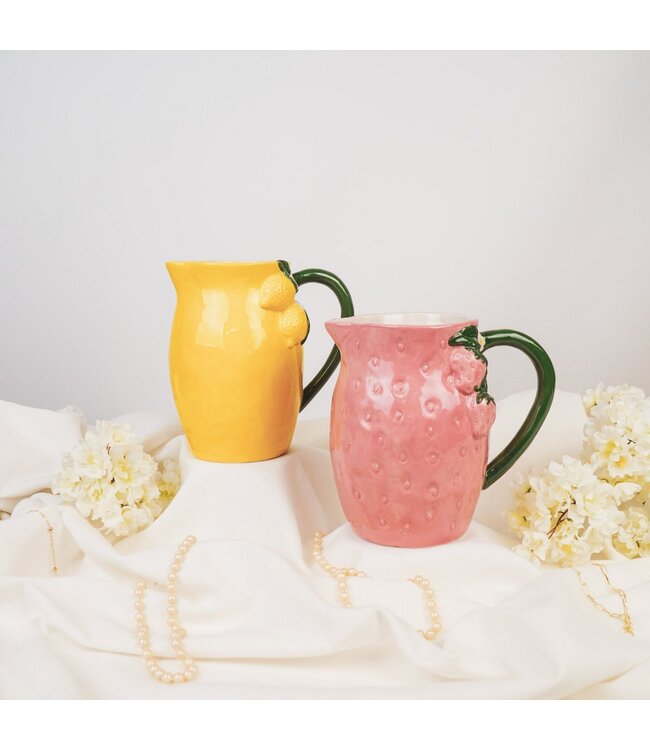 Housevitamin VASE-LEMON-steengoederen- geel- 17,5x12,5x18cm