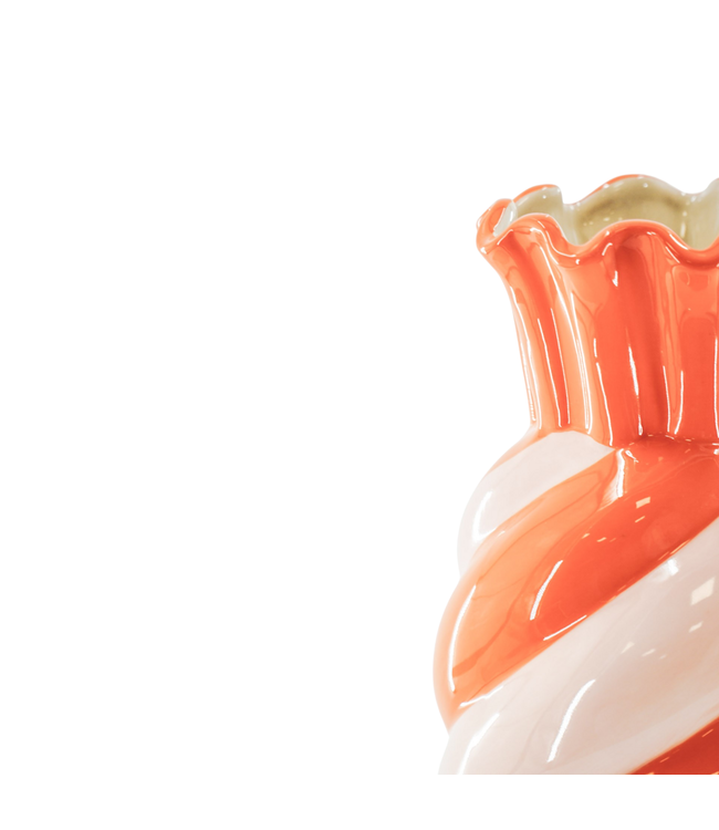 Housevitamin VASE- SWIRL-STONOWARE-PINK- 13X13X23CM