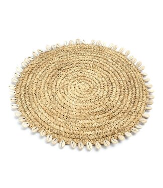 BAZAR BIZAR De Raffia Schelp Placemat - Natuurlijk