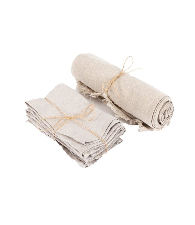 BAZAR BIZAR Het linnen tafelkleed - Beige - 150x150