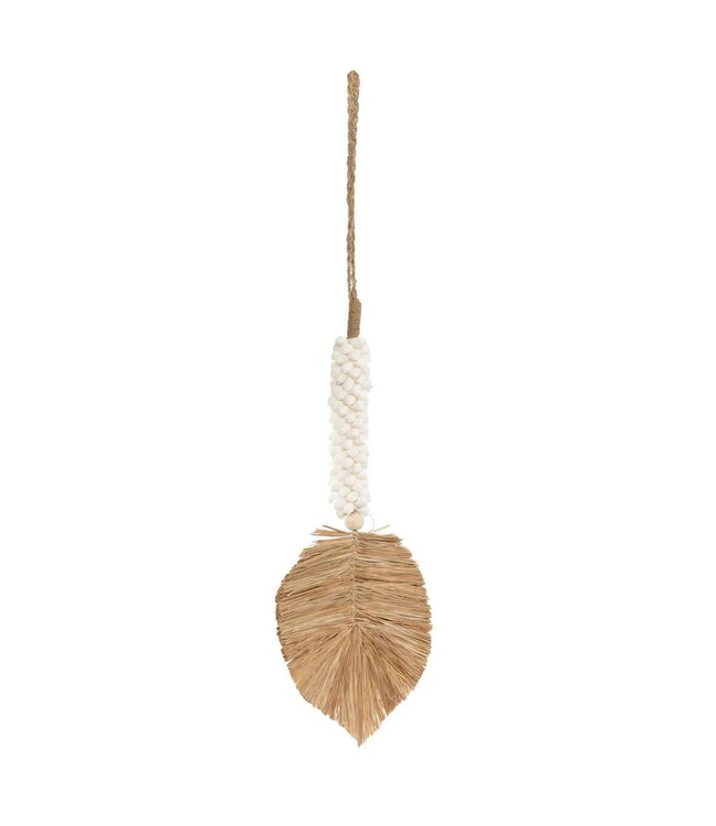 BAZAR BIZAR De Raffia Schelp Kwastje - Wit Natuurlijk