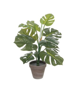 Mica Decorations Monstera Kunstplant in Bloempot Stan - H48 x Ø39 cm - Groen