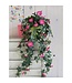 Mica Decorations Petunia Kunst Hangplant in Bloempot Stan - L25 x B45 x H50 cm - Donkerroze