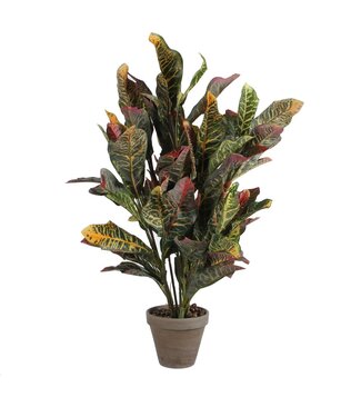 Mica Decorations Croton Kunstplant in Bloempot Stan - H73 x Ø40 cm - Bont