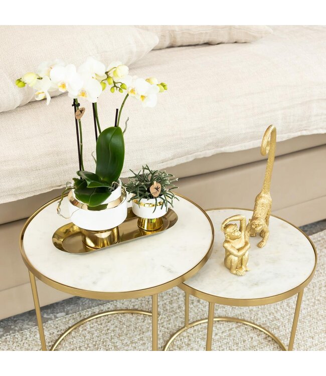 Kolibri Company Kolibri Home | Plate oval - Ovale dienblad Ø30cm - Gold