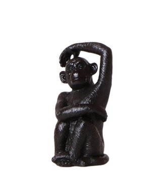 Kolibri Company Kolibri Home | Ornament - Decoratie beeld Sitting Monkey - Black