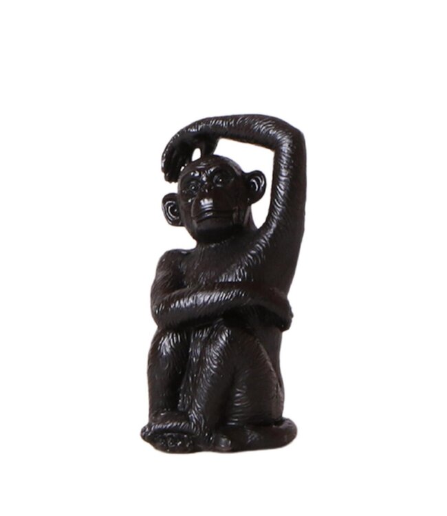 Kolibri Company Kolibri Home | Ornament - Decoratie beeld Sitting Monkey - Black