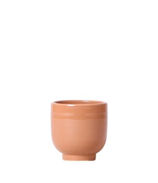Kolibri Company Kolibri Home | Glazed bloempot - Cognac keramieken sierpot met glans - Ø6cm