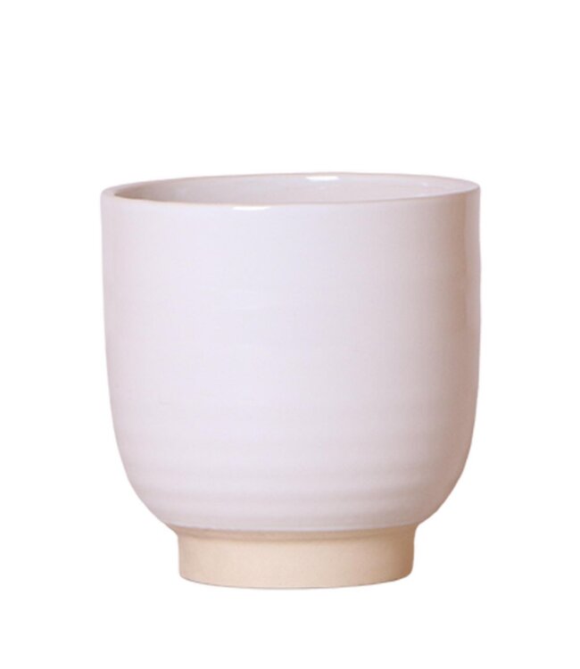 Kolibri Company Kolibri Home | Glazed bloempot - Witte keramieken sierpot met glans - Ø12cm