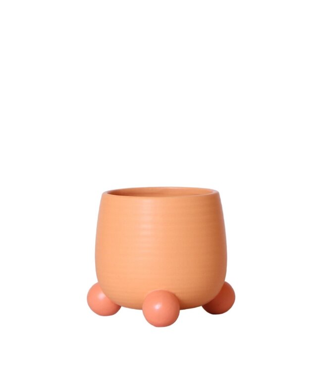 Kolibri Company Kolibri Home | Rolling peach bloempot - Peach kleurige keramieken sierpot Ø9cm