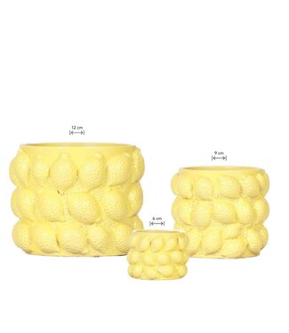 Kolibri Company Kolibri Home | Combi deal - Citrus bloempot - gele cementen sierpot