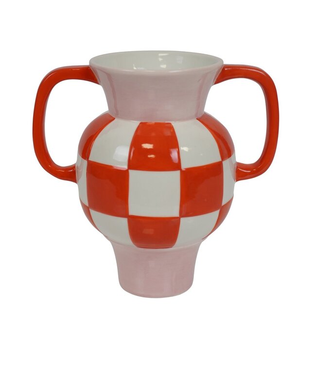 Housevitamin Vaas - Kan - Keramiek - Oranje/Roze - 22x14,5x22,5cm