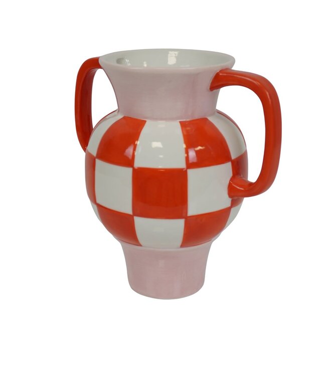 Housevitamin Vaas - Kan - Keramiek - Oranje/Roze - 22x14,5x22,5cm