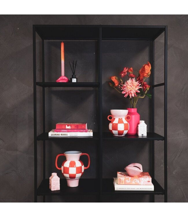 Housevitamin Vaas - Kan - Keramiek - Oranje/Roze - 22x14,5x22,5cm