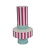 Housevitamin Vaas - Streep - Keramiek - Mintgroen/Neon Roze -14x14x26 cm