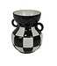 Housevitamin Vaas - Kan - Keramiek - Zwart/Wit - 14,5x14x17cm