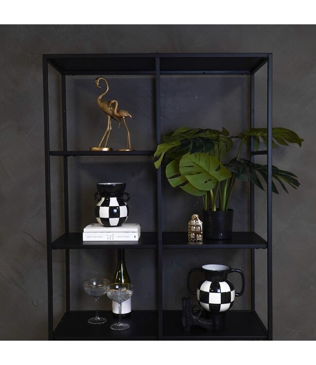 Housevitamin Vaas - Kan - Keramiek - Zwart/Wit - 14,5x14x17cm