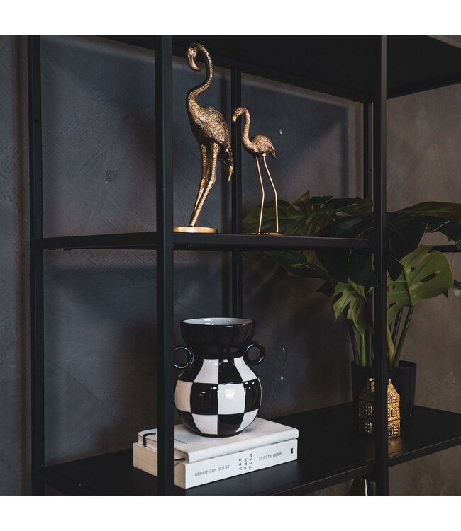 Housevitamin Vaas - Kan - Keramiek - Zwart/Wit - 14,5x14x17cm