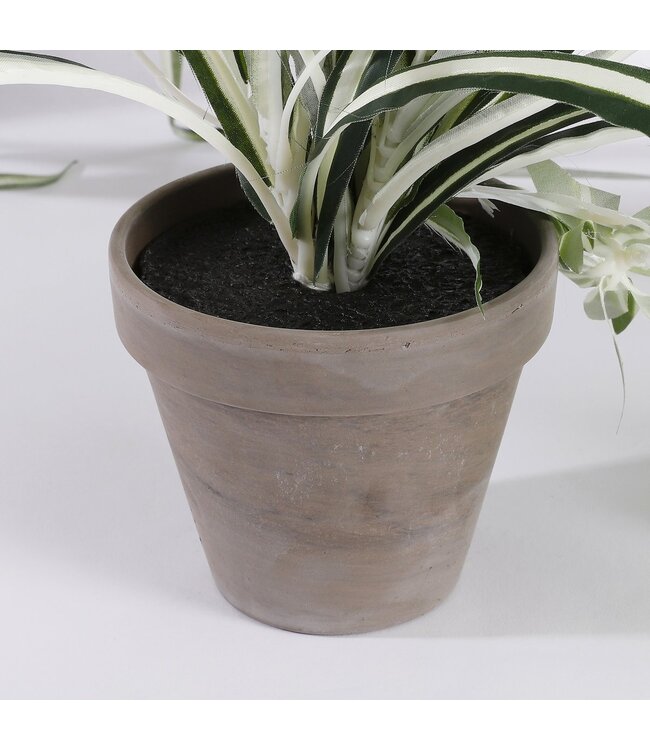 Mica Decorations Chlorophytum Kunstplant in Bloempot Stan - H45 x Ø45 cm - Groen