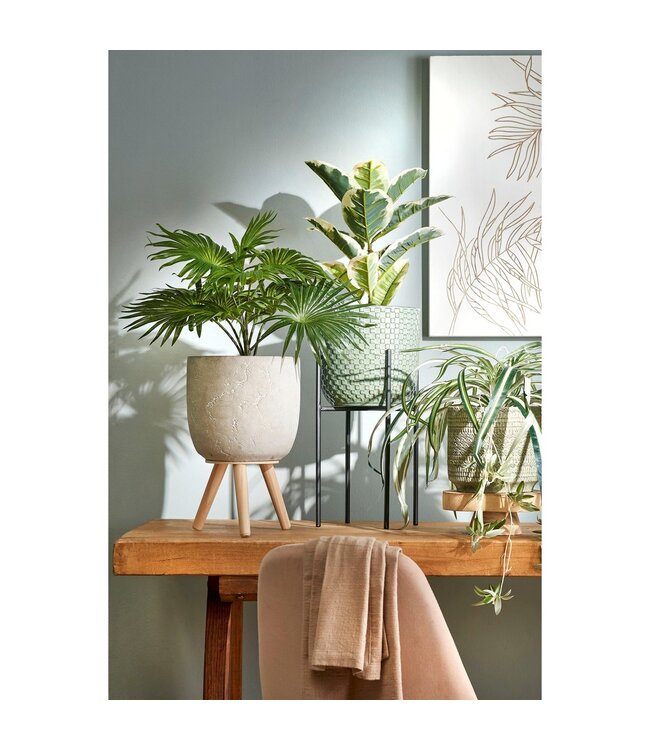 Mica Decorations Chlorophytum Kunstplant in Bloempot Stan - H45 x Ø45 cm - Groen