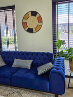 MAISON SUKU Rieten Wandcirkel Peach – Blokdesign ø 70 cm