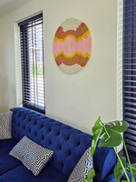 MAISON SUKU Rieten Wandcirkel in Knalkleuren ø 70 cm