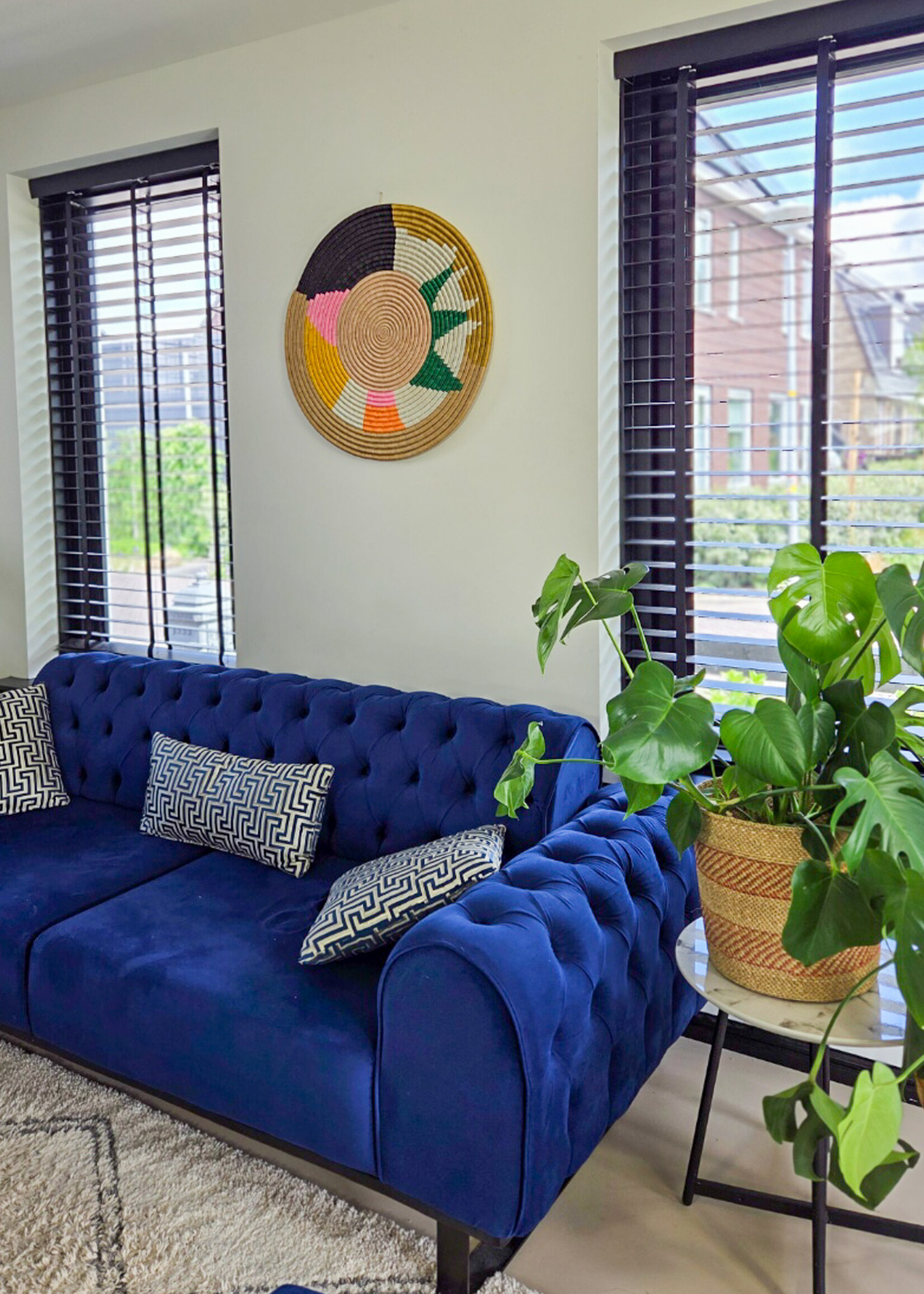 MAISON SUKU Tropische rieten wanddecoratie Distel ø 50 cm