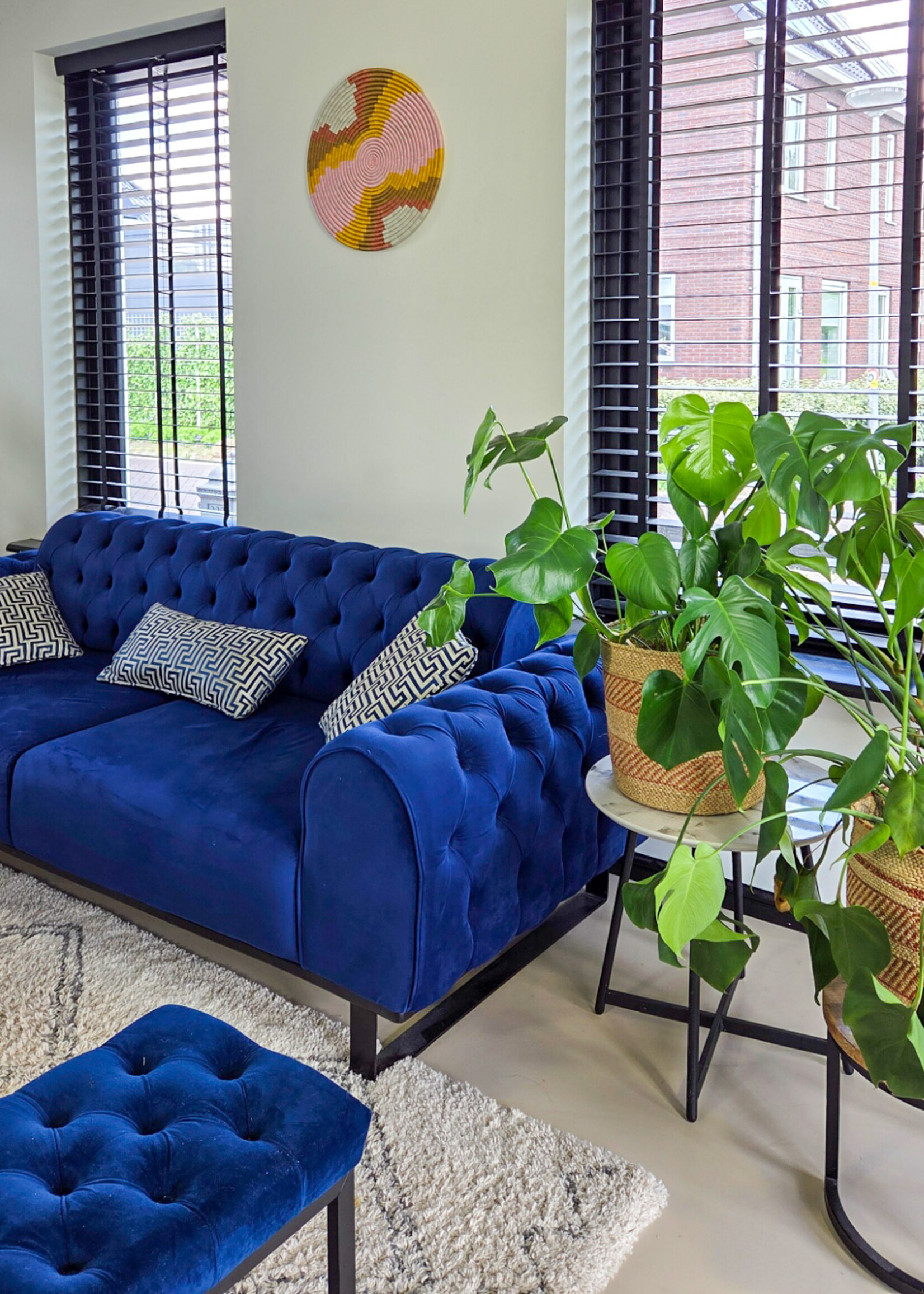 MAISON SUKU Rieten Wandcirkel in Knalkleuren ø 50 cm