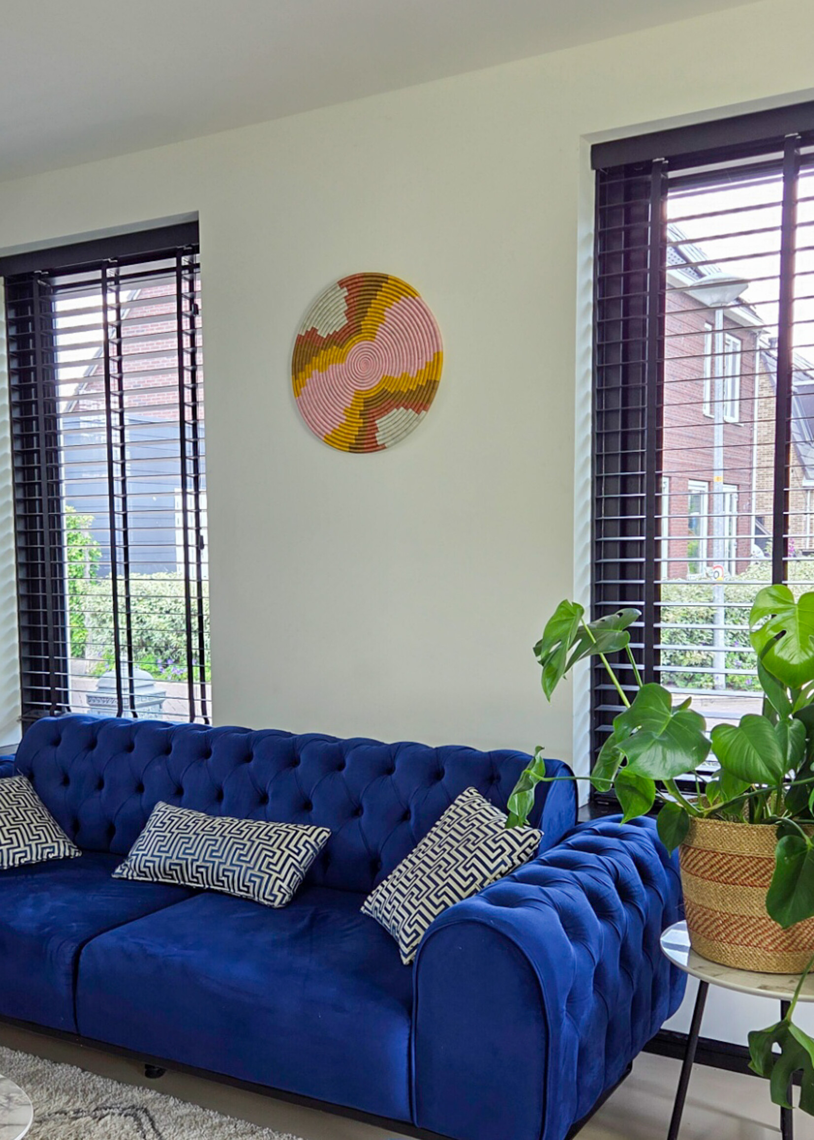 MAISON SUKU Rieten Wandcirkel in Knalkleuren ø 50 cm