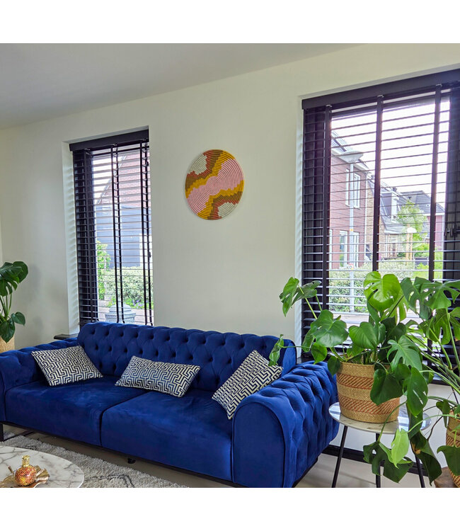 MAISON SUKU Rieten Wandcirkel in Knalkleuren ø 50 cm
