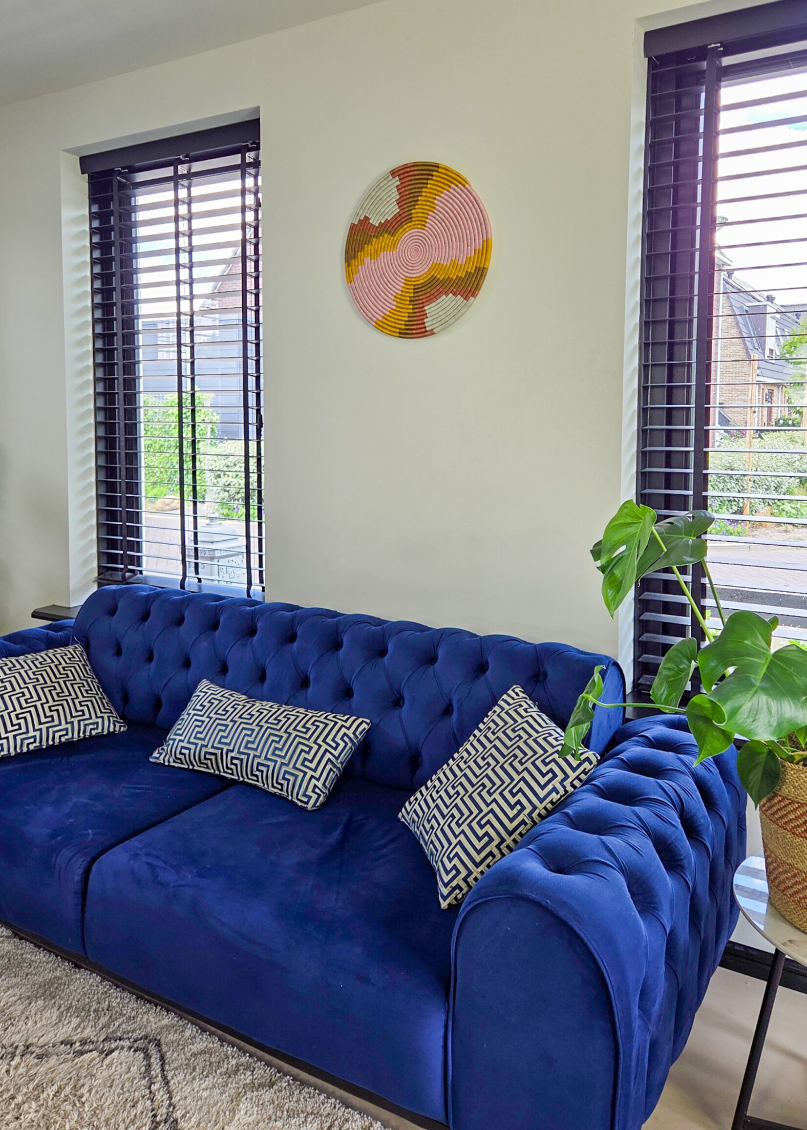 MAISON SUKU Rieten Wandcirkel in Knalkleuren ø 50 cm