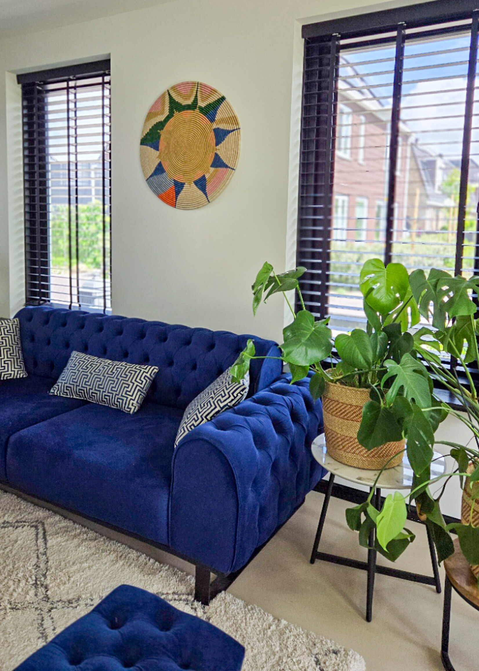 MAISON SUKU Rieten Wandcirkel Tropicana – Kleurexplosie ø 50 cm