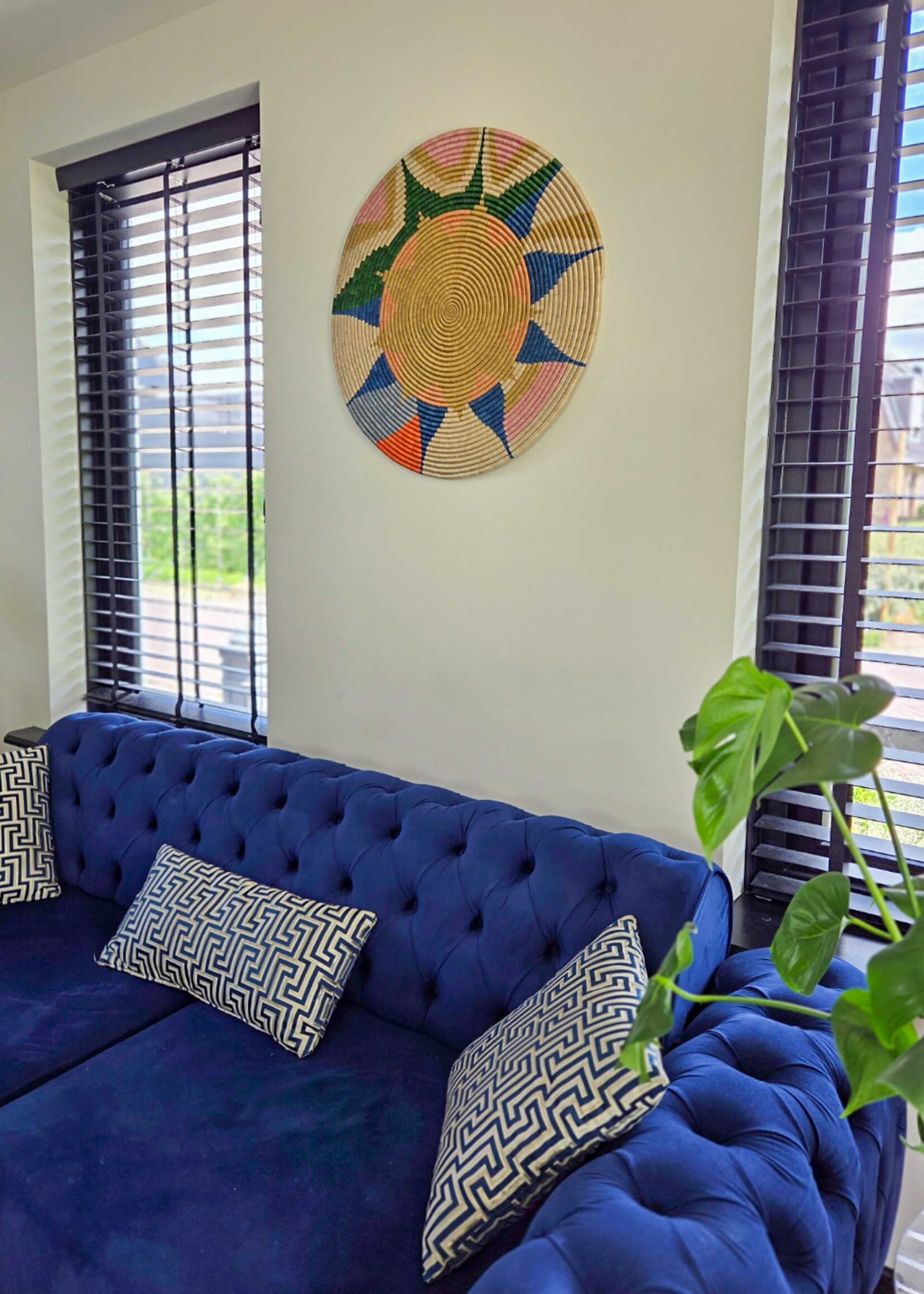 MAISON SUKU Rieten Wandcirkel Tropicana – Kleurexplosie ø 50 cm